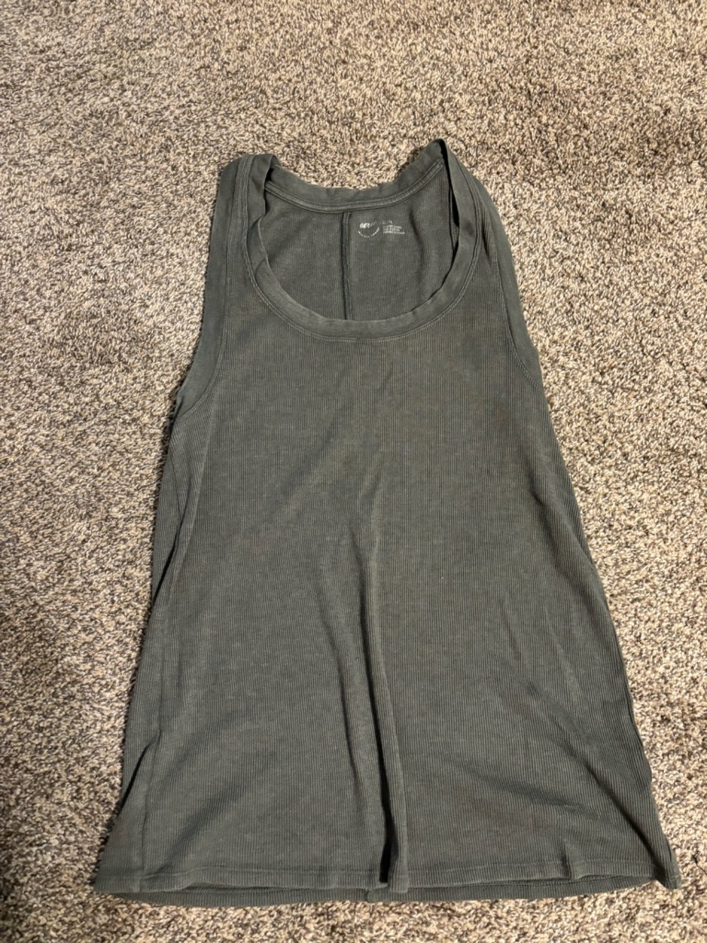 aerie Women's Dark Olive Ribbed Tank Top